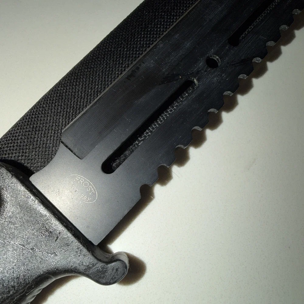 Frost Cutlery Tactical Survival Knife Fixed Blade Sheath Serrated Gut Hook 12